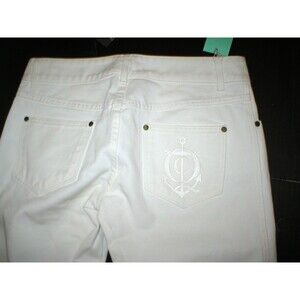 New NWT 4 6 Alexander McQueen Womens Jeans Designer Italy 42 White Tall 30 x 37